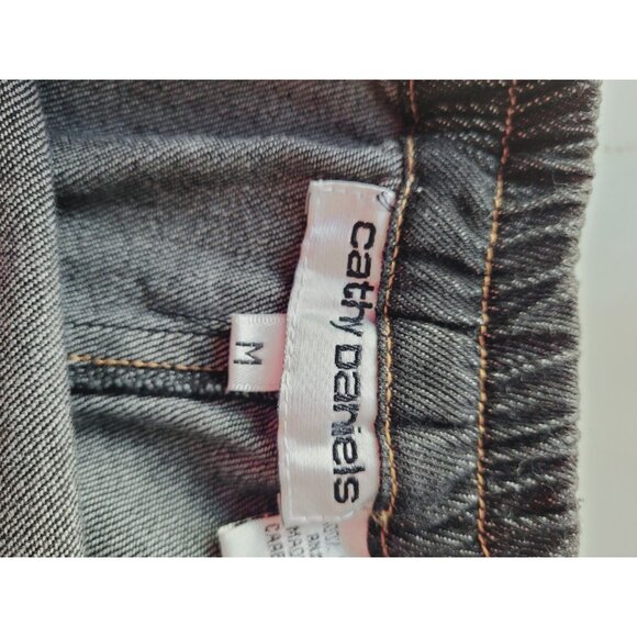 Cathy Daniels Long Denim Skirt Vtg Women's M Straight Pockets Elastic Back - Picture 15 of 16